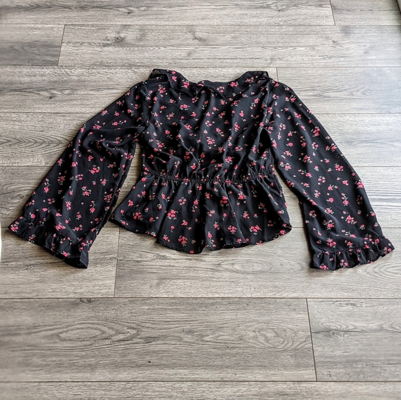 Long Sleeve Floral Chiffon Blouse - Picture 4 of 8